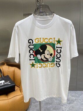 Retro Cartoon Mouse Star Print Oversized White Graphic T-shirt